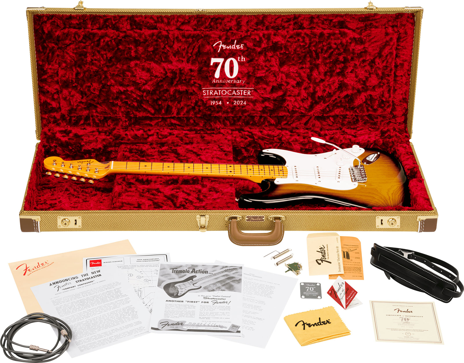 Fender Strat 1954 70th Anniversary American Vintage Ii Ltd Usa 3s Trem Mn - 2-color Sunburst - Guitare Électrique Forme Str - Variation 4