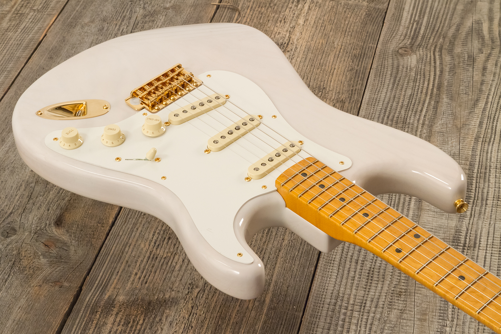 Fender Strat 1957 American Vintage Ii Ltd Usa 3s Trem Mn - White Blonde - Guitare Électrique Forme Str - Variation 2