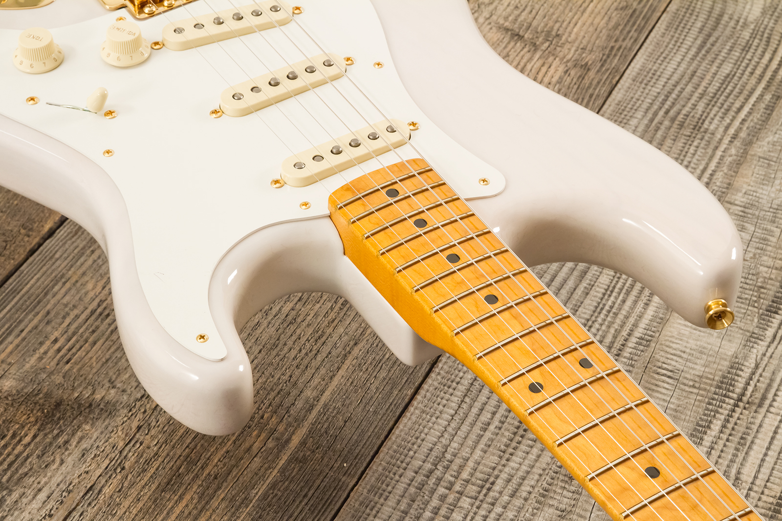 Fender Strat 1957 American Vintage Ii Ltd Usa 3s Trem Mn - White Blonde - Guitare Électrique Forme Str - Variation 5