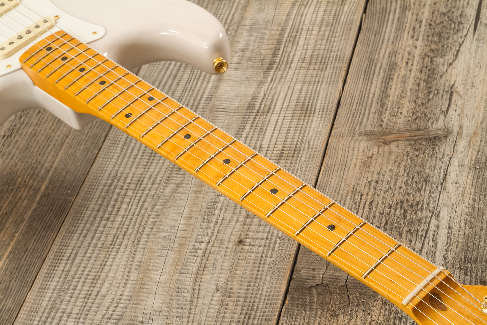 Fender Strat 1957 American Vintage Ii Ltd Usa 3s Trem Mn - White Blonde - Guitare Électrique Forme Str - Variation 6