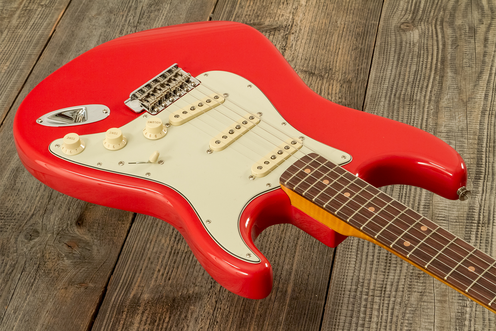 Fender Strat 1961 American Vintage Ii Ltd Usa 3s Trem Rw - Fiesta Red - Guitare Électrique Forme Str - Variation 2