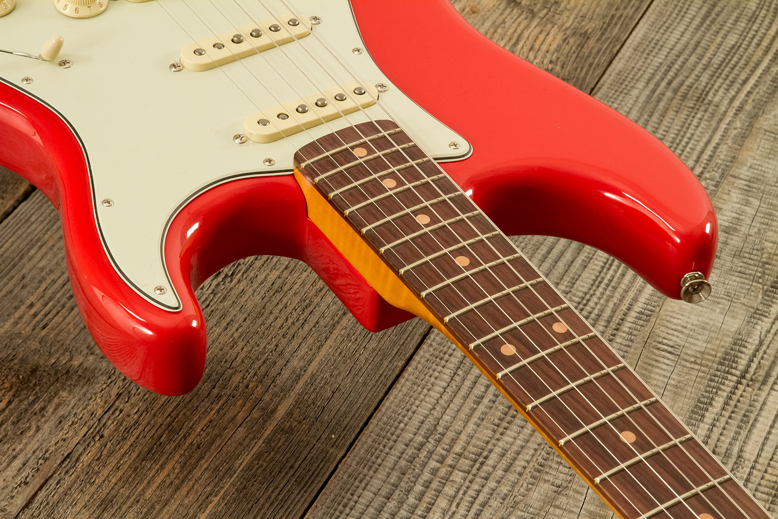 Fender Strat 1961 American Vintage Ii Ltd Usa 3s Trem Rw - Fiesta Red - Guitare Électrique Forme Str - Variation 4