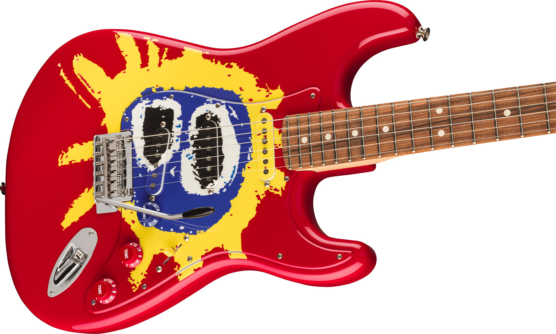Fender Strat 30th Anniversary Screamadelica Ltd Mex 3s Trem Pf - Red Blue Yellow - Guitare Électrique Forme Str - Variation 2