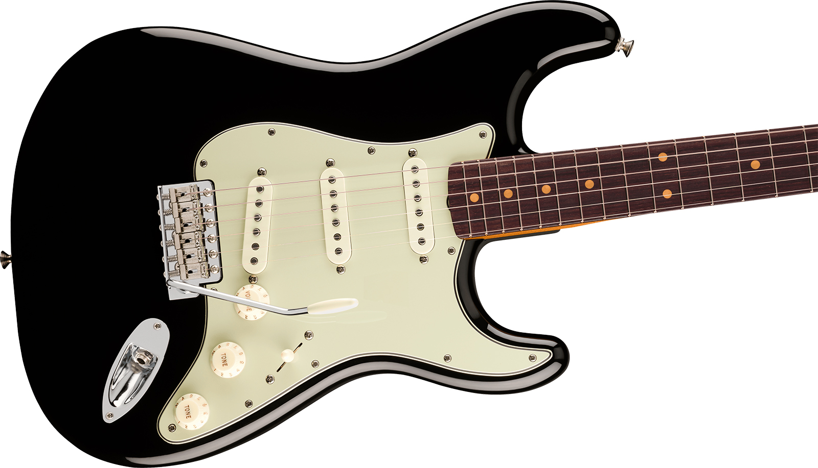 Fender Strat Early 60s Vintera 3 Mex 3s Trem Rw - Black - Guitare Électrique Forme Str - Variation 2