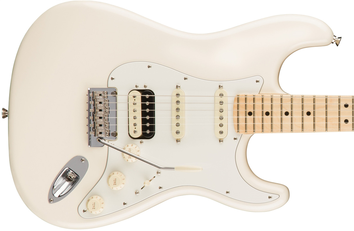 Fender Strat Hss Shawbucker American Professional Usa Mn - Olympic White - Guitare Électrique Forme Str - Variation 1