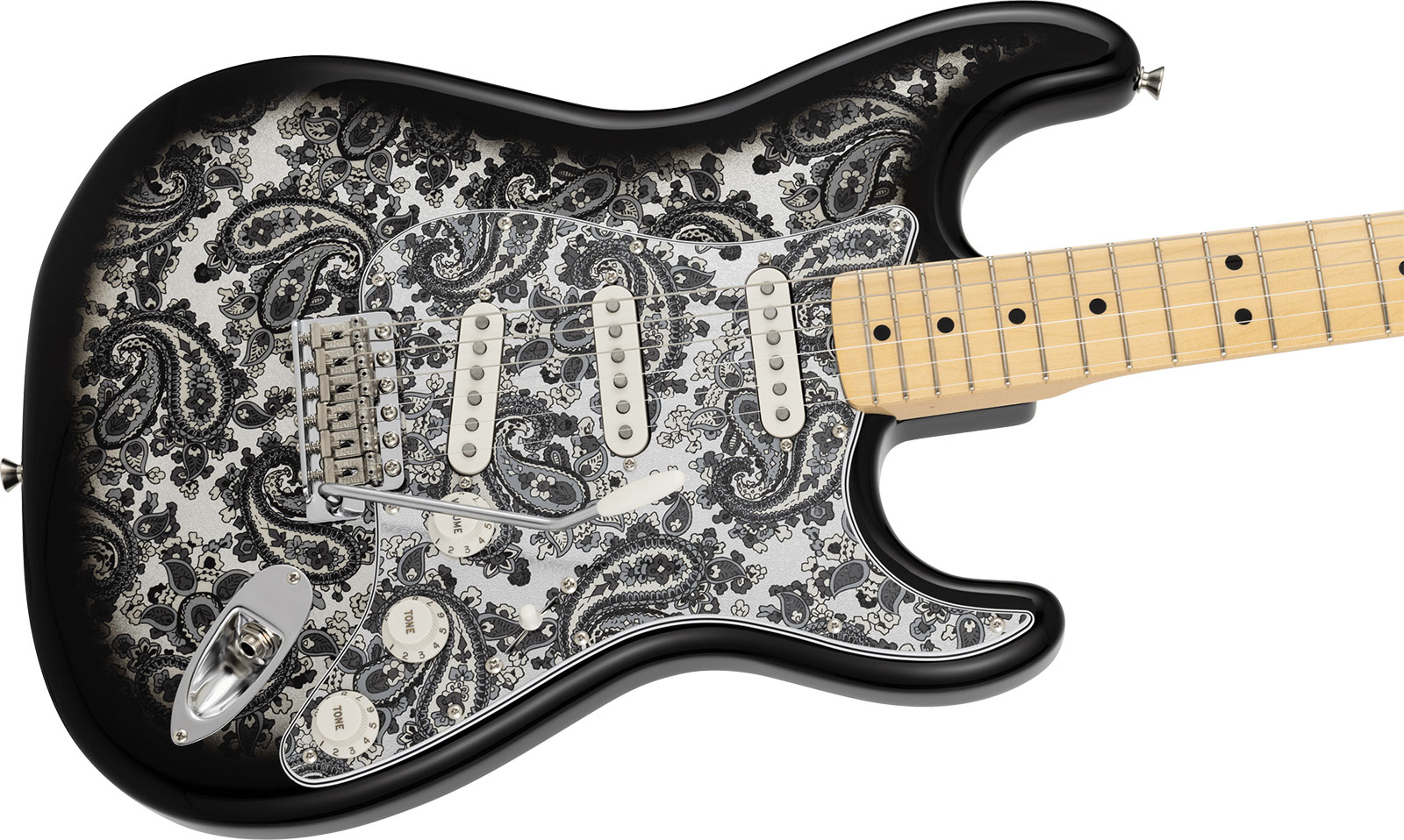 Fender Strat Ltd Jap 3s Trem Mn - Black Paisley - Guitare Électrique Forme Str - Variation 2