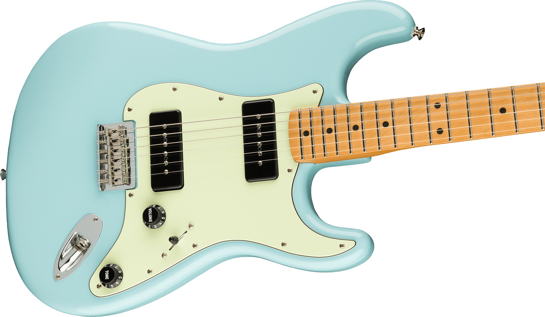 Fender Strat Noventa Mex Ss Ht Mn +housse - Daphne Blue - Guitare Électrique Forme Str - Variation 2
