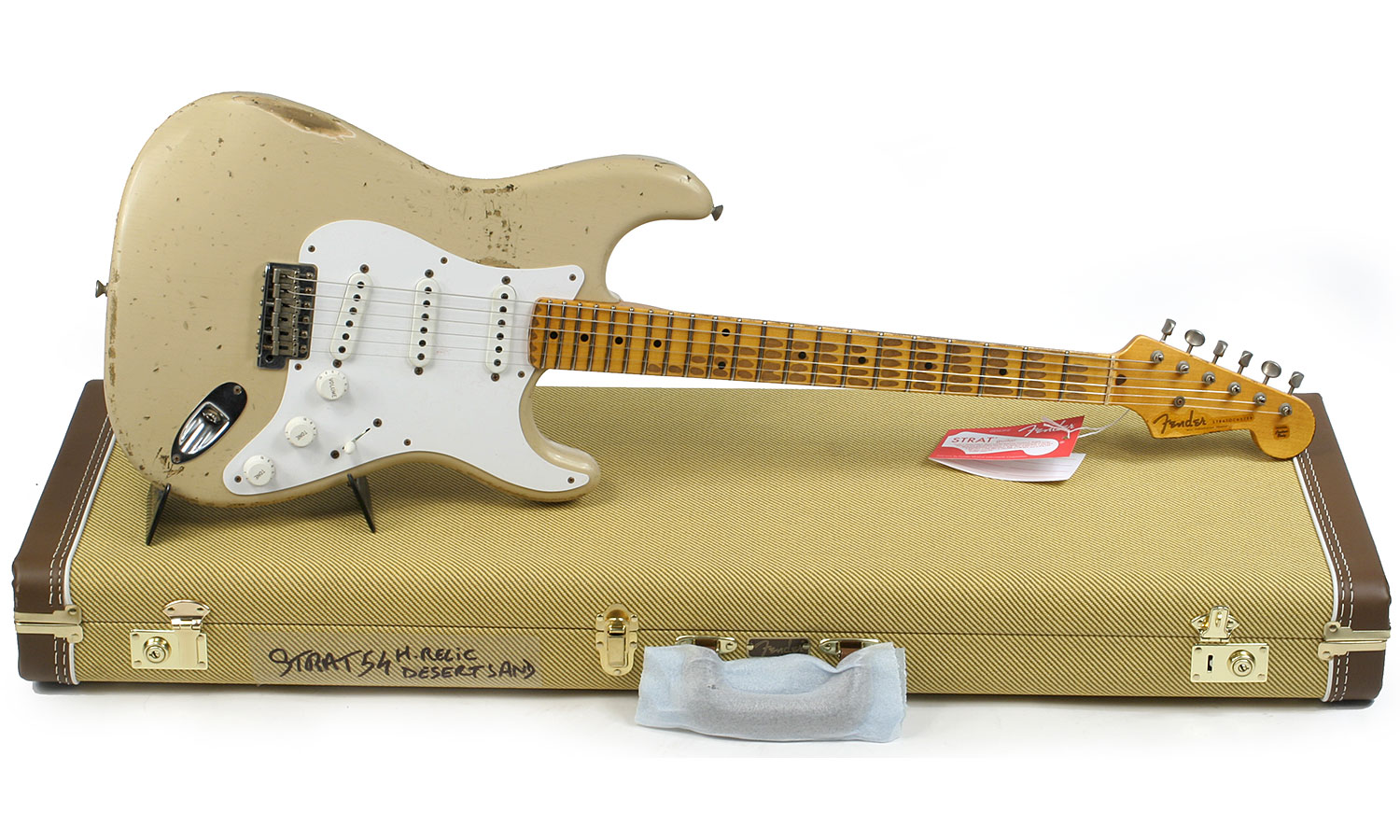 Fender Custom Shop Strat 1954 60th Anniversary Mn - Heavy Relic, Desert Sand - Guitare Électrique Forme Str - Variation 1