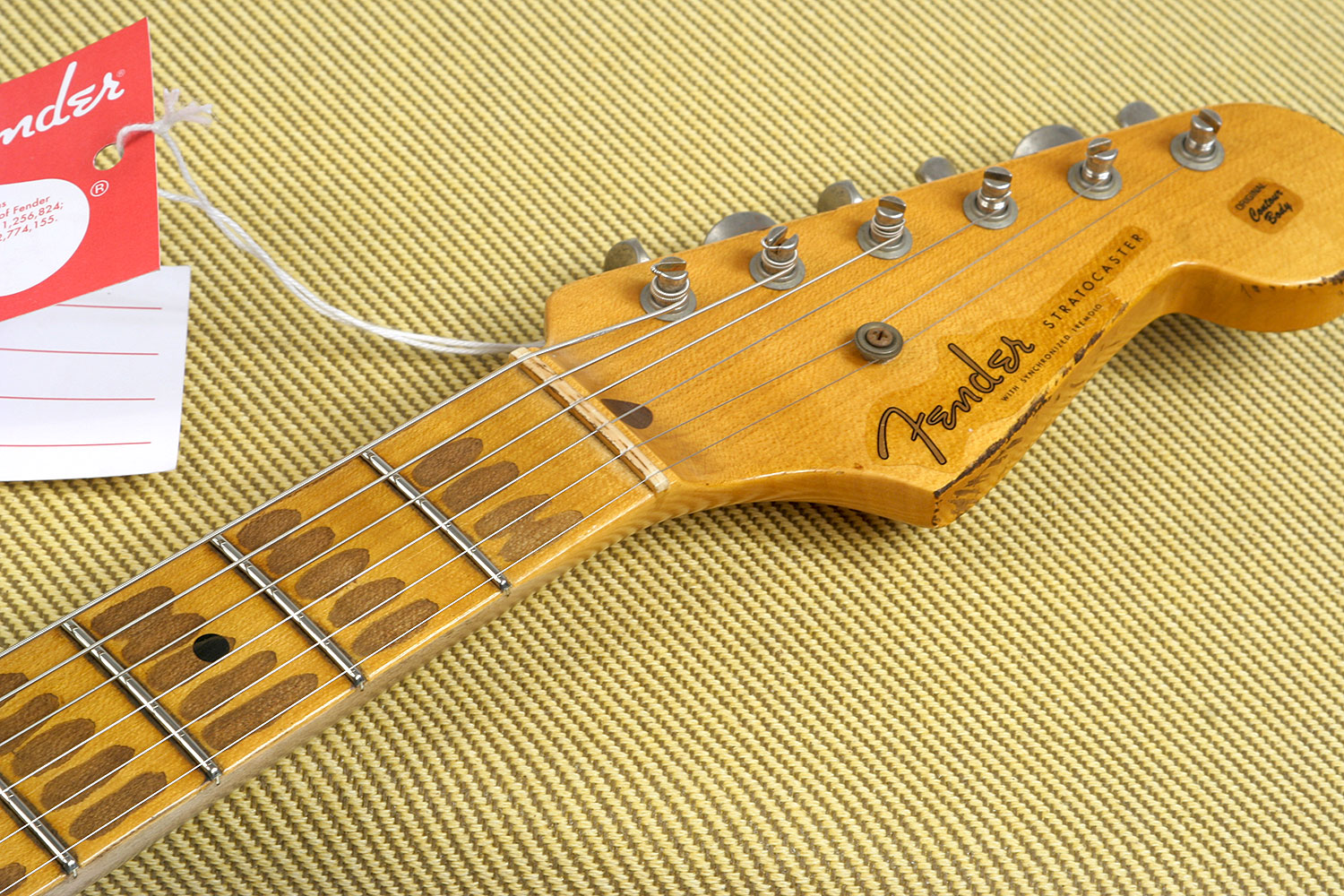 Fender Custom Shop Strat 1954 60th Anniversary Mn - Heavy Relic, Desert Sand - Guitare Électrique Forme Str - Variation 9