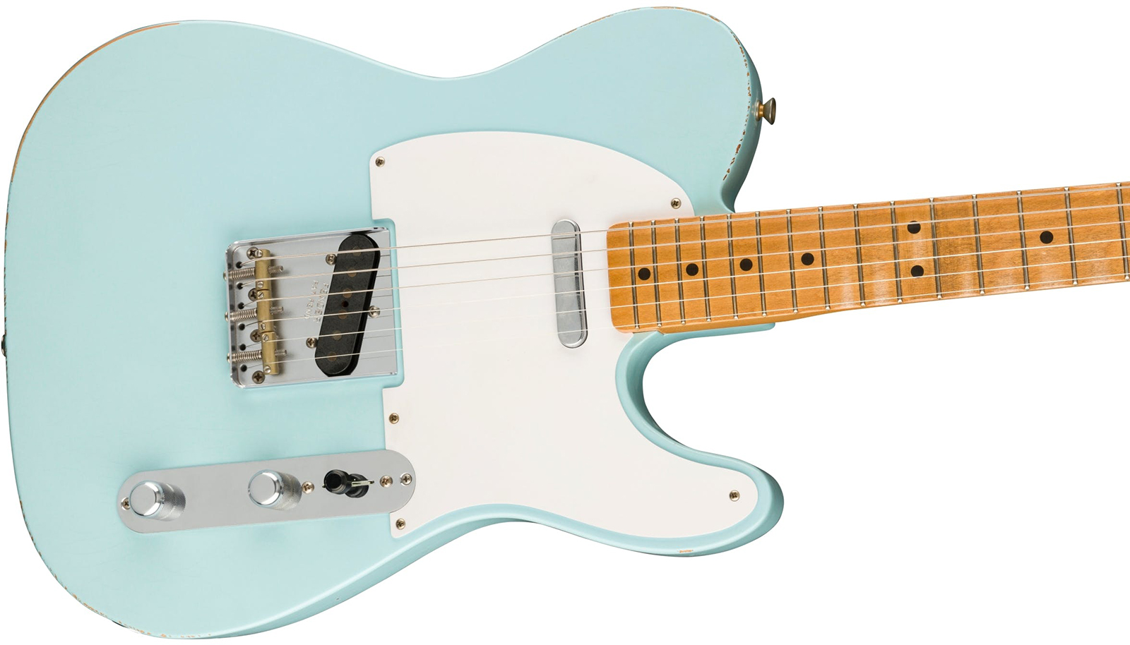 Fender Tele Vintera 50 Ltd Mex 2s Ht Mn - Road Worn Sonic Blue - Guitare Électrique Forme Tel - Variation 2