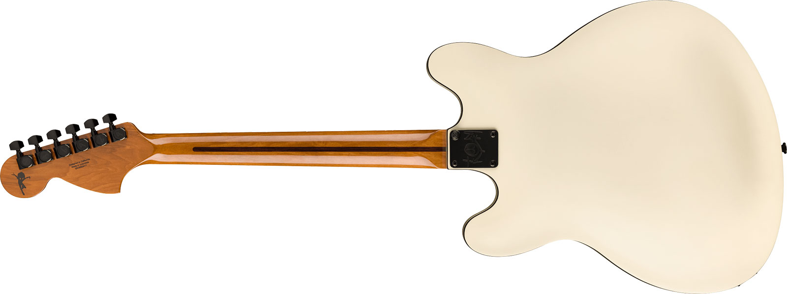 Fender Tom Delonge Starcaster Signature 1h Seymour Duncan Ht Rw - Satin Olympic White - Guitare Électrique 1/2 Caisse - Variation 1