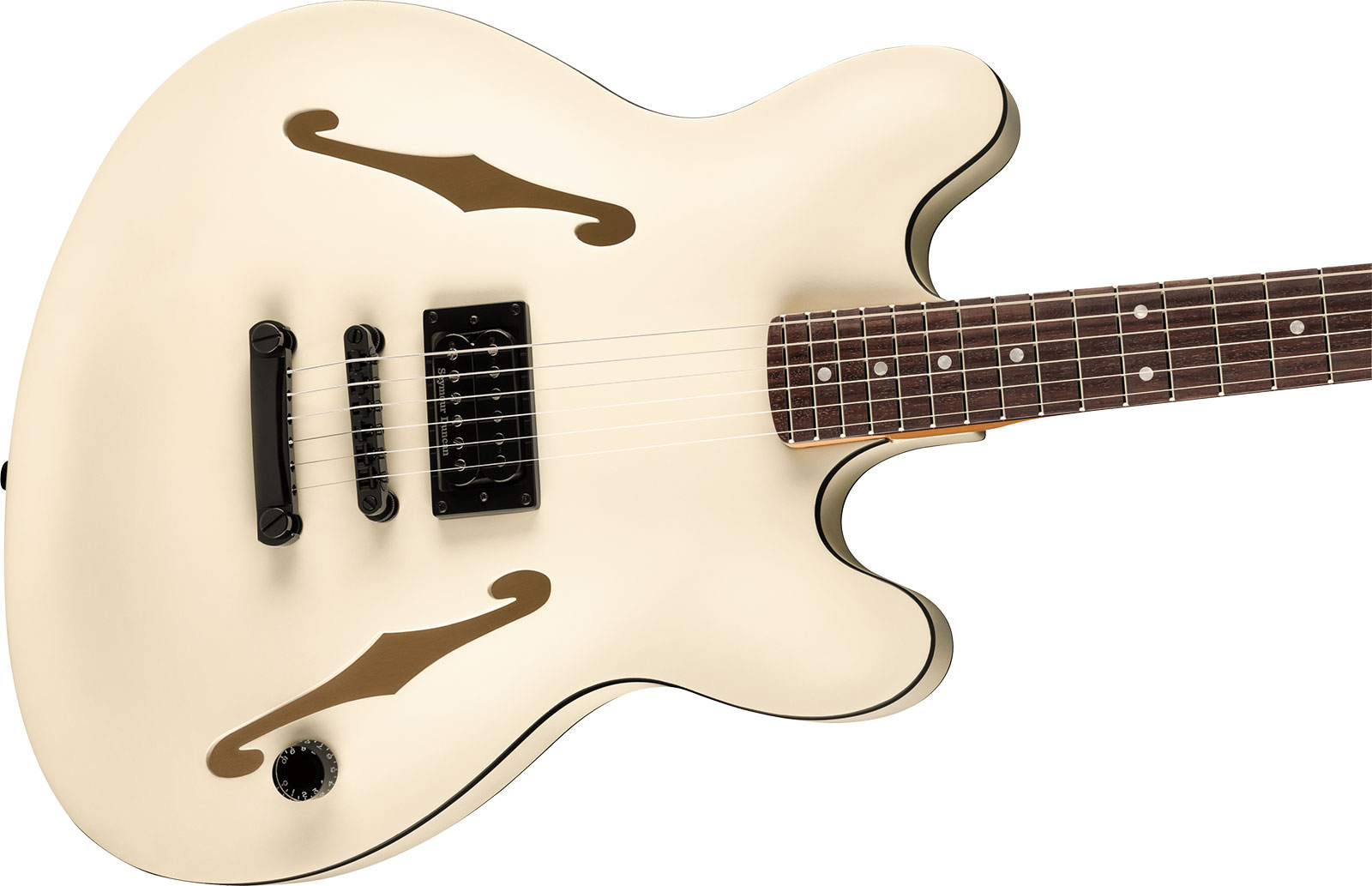 Fender Tom Delonge Starcaster Signature 1h Seymour Duncan Ht Rw - Satin Olympic White - Guitare Électrique 1/2 Caisse - Variation 2