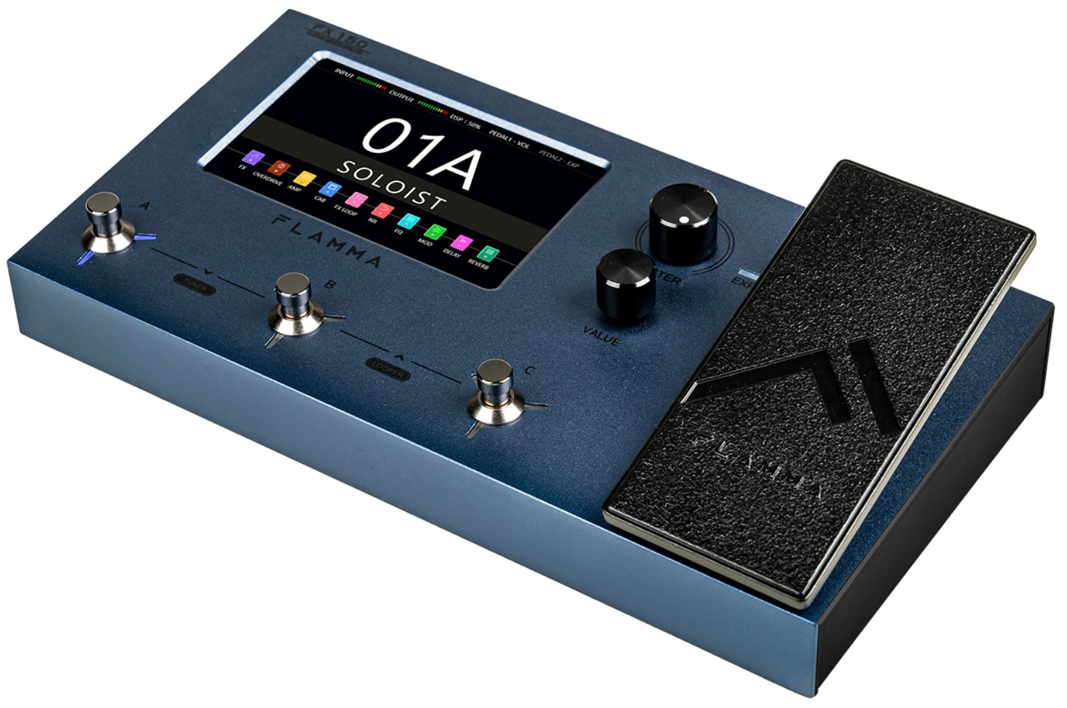 Flamma Fx150 Guitar Multi Effects Galaxy Blue - Multi Effet Guitare Électrique - Variation 1