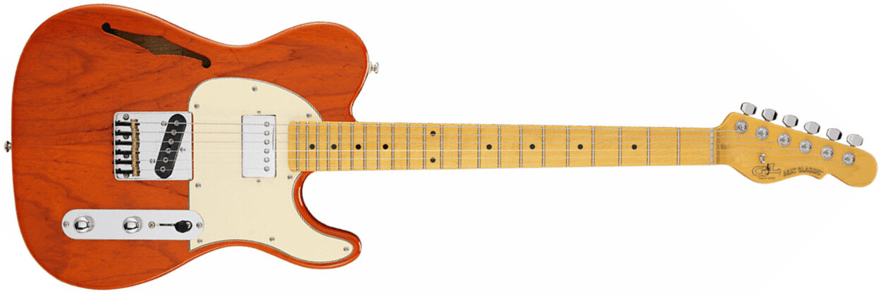 G&l Asat Classic Bluesboy Semi-hollow Tribute Hs Ht Mn - Clear Orange - Guitare Électrique 1/2 Caisse - Main picture