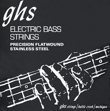 Ghs Bass (4) Stainless Steel Precision Flatwound 45-105 - jeu de 4 cordes  Cordes basse électrique