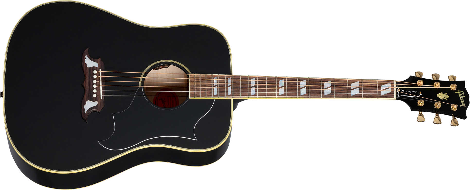 Gibson Custom Shop Artist Elvis Presley Dove Signature Dreadnought Epicea Erable Rw - Ebony - Guitare Electro Acoustique - Main picture