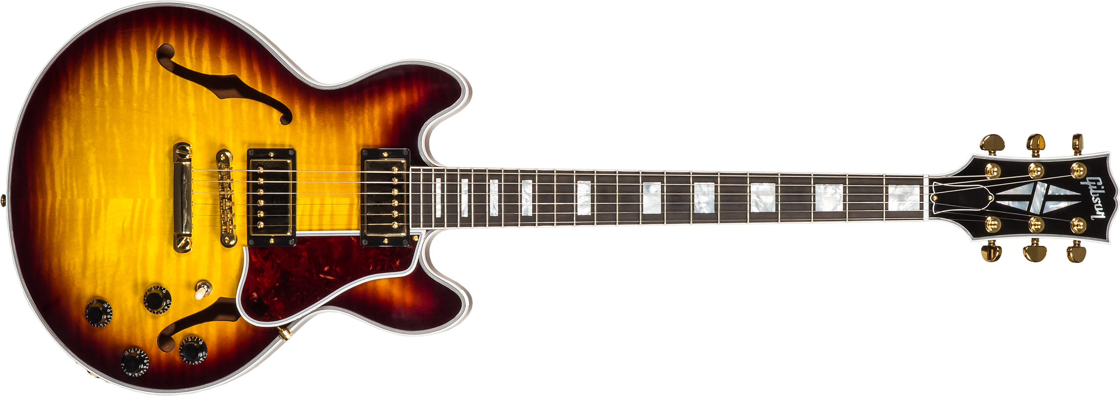 Gibson Custom Shop Cs-356 2h Ht Eb #cs201786 - Vintage Sunburst - Guitare Électrique 1/2 Caisse - Main picture