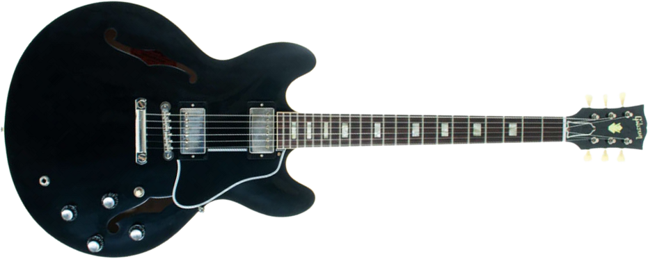Gibson Custom Shop Historic Es-335 1964 Reissue 2h Ht Rw - Vos Ebony - Guitare Électrique 1/2 Caisse - Main picture