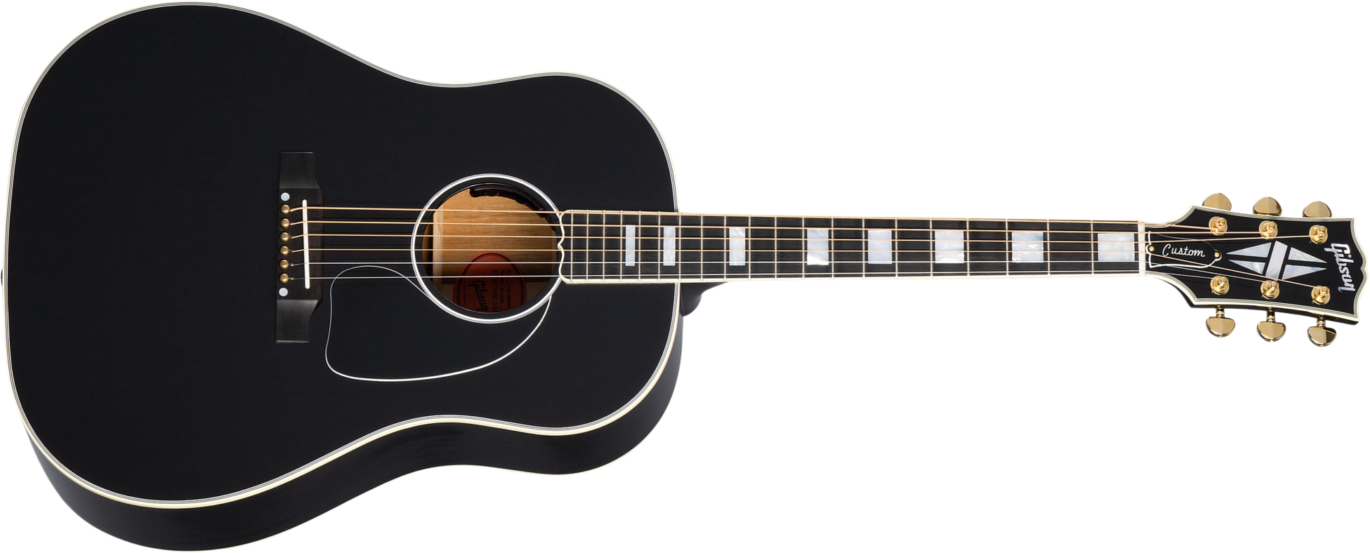 Gibson Custom Shop J-45 Custom Dreadnought Epicea Acajou Eb - Ebony - Guitare Acoustique - Main picture