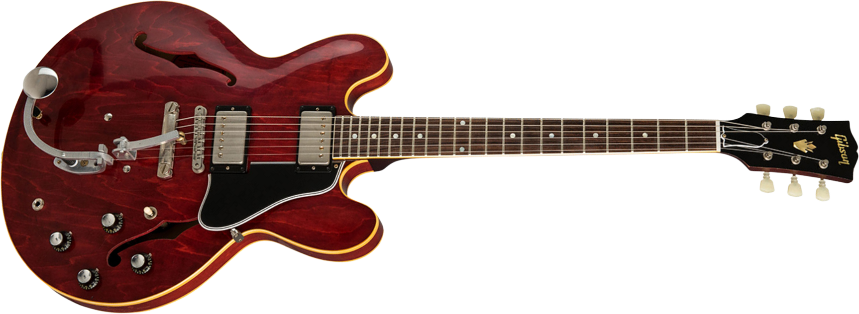 Gibson Custom Shop Jerry Kennedy Es-335 1961 Pretty Woman 2019 Ltd 2h Ht Rw - Aged Faded Cherry - Guitare Électrique Signature - Main picture