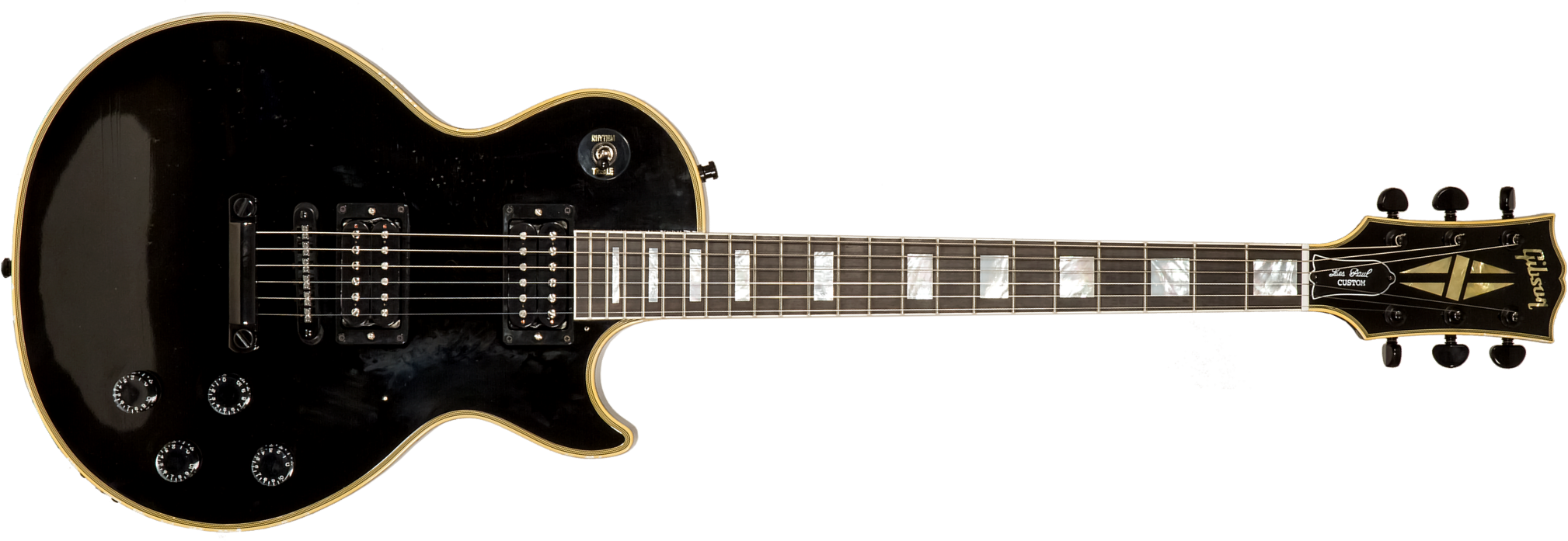 Gibson Custom Shop Kirk Hammett Les Paul Custom 1989 2h Ht Eb #kh009 - Murphy Lab Aged Ebony - Guitare Électrique Signature - Main picture