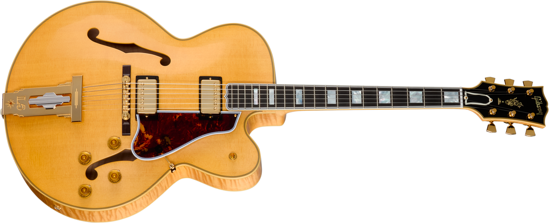 Gibson Custom Shop L5 Ces 1957 Reissue 2h Ht Eb - Vos Antique Natural - Guitare Électrique 3/4 Caisse & Jazz - Main picture