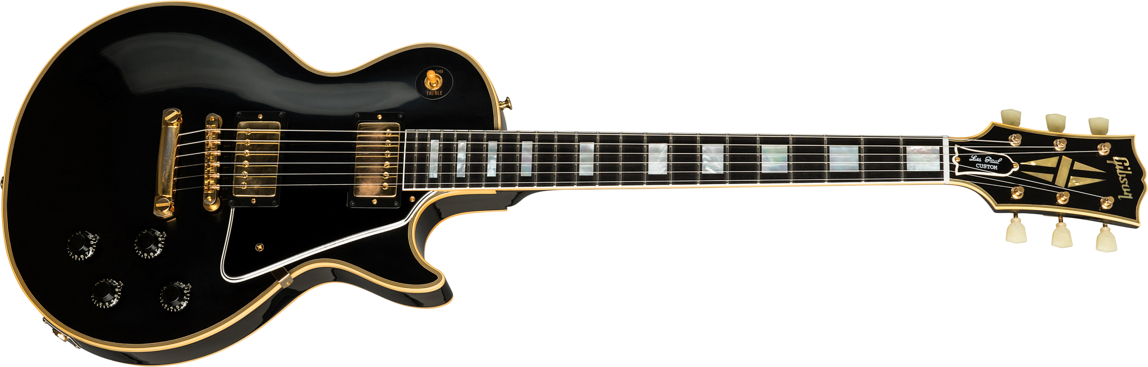 Gibson Custom Shop Les Paul Custom 1957 Reissue 2-pickup 2019 2h Ht Eb - Vos Ebony - Guitare Électrique Single Cut - Main picture