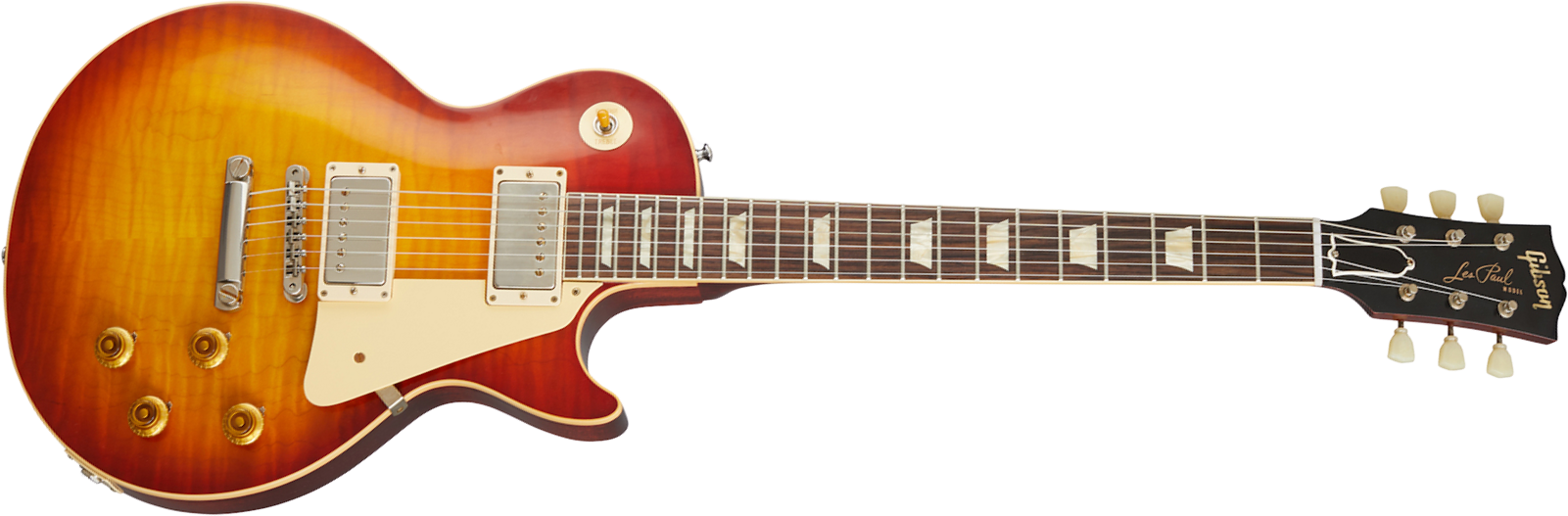 Gibson Custom Shop Les Paul Standard 1959 Reissue 2020 2h Ht Rw - Vos Washed Cherry Sunburst - Guitare Électrique Single Cut - Main picture