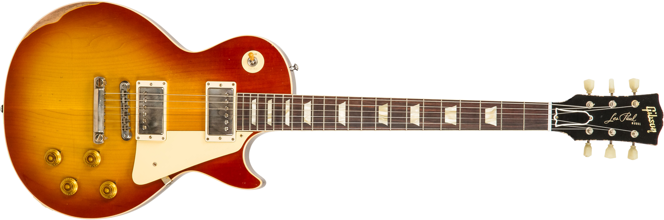 Gibson Custom Shop M2m Les Paul Standard 1958 2h Ht Rw - Heavy Aged '58 Burst - Guitare Électrique Single Cut - Main picture