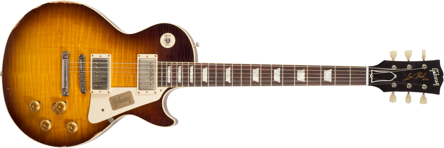 Gibson Custom Shop M2m Les Paul Standard 1958 2h Ht Rw #r862323 - Aged Kindred Burst Fade - Guitare Électrique Single Cut - Main picture