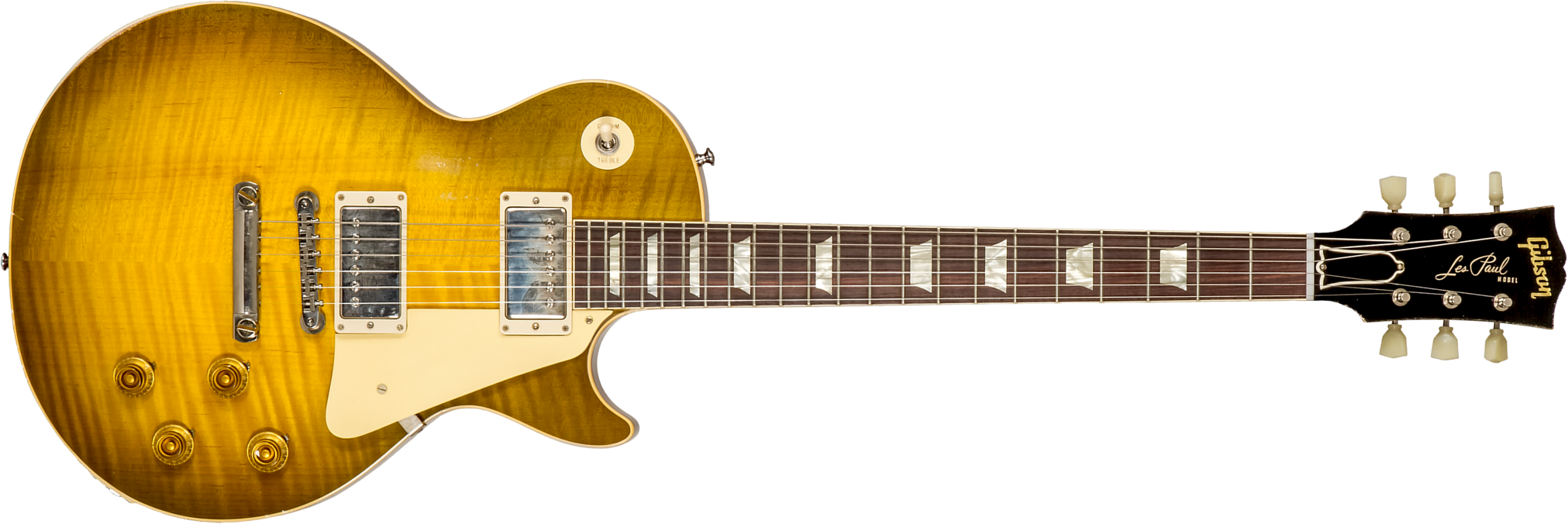 Gibson Custom Shop M2m Les Paul Standard 1959 Reissue 2h Ht Rw #932149 - Murphy Lab Light Aged Green Lemon Burst - Guitare Électrique Single Cut - Mai