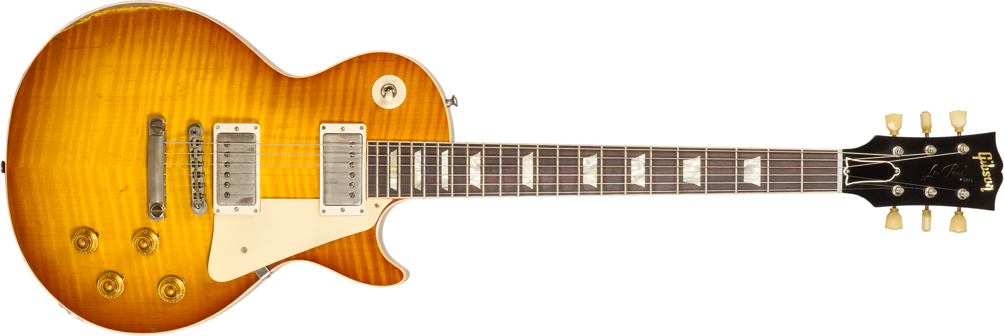 Gibson Custom Shop M2m Les Paul Standard 1959 Reissue 2h Ht Rw #932160 - Murphy Lab Heavy Light Aged Golden Poppy Burst - Guitare Électrique Single Cu