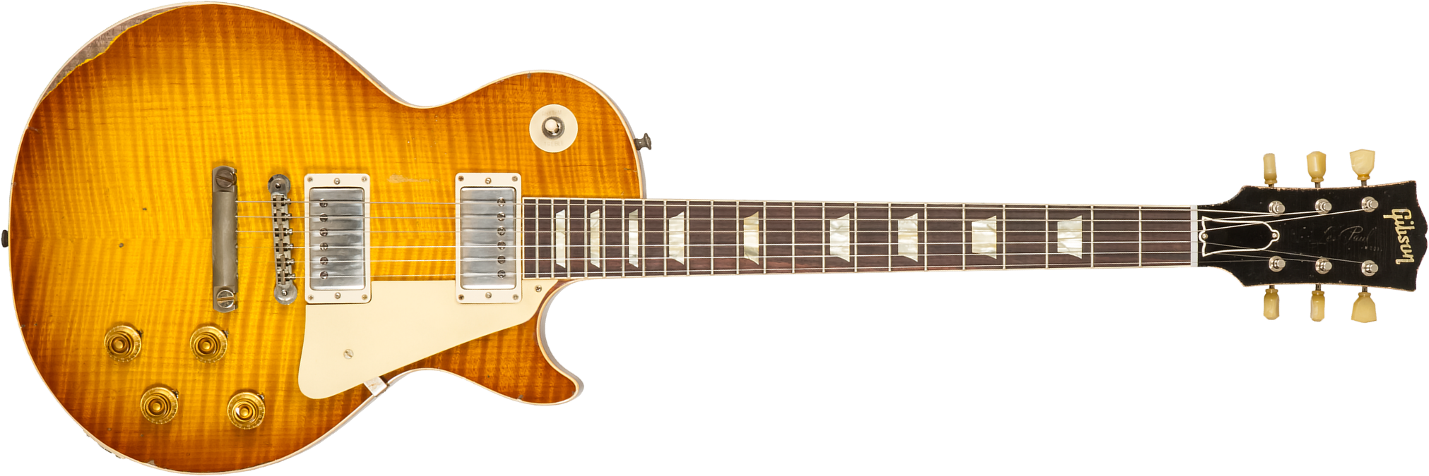 Gibson Custom Shop M2m Les Paul Standard 1959 Reissue 2h Ht Rw #932175 - Murphy Lab Ultra Heavy Aged Golden Poppy Burst - Guitare Électrique Single Cu