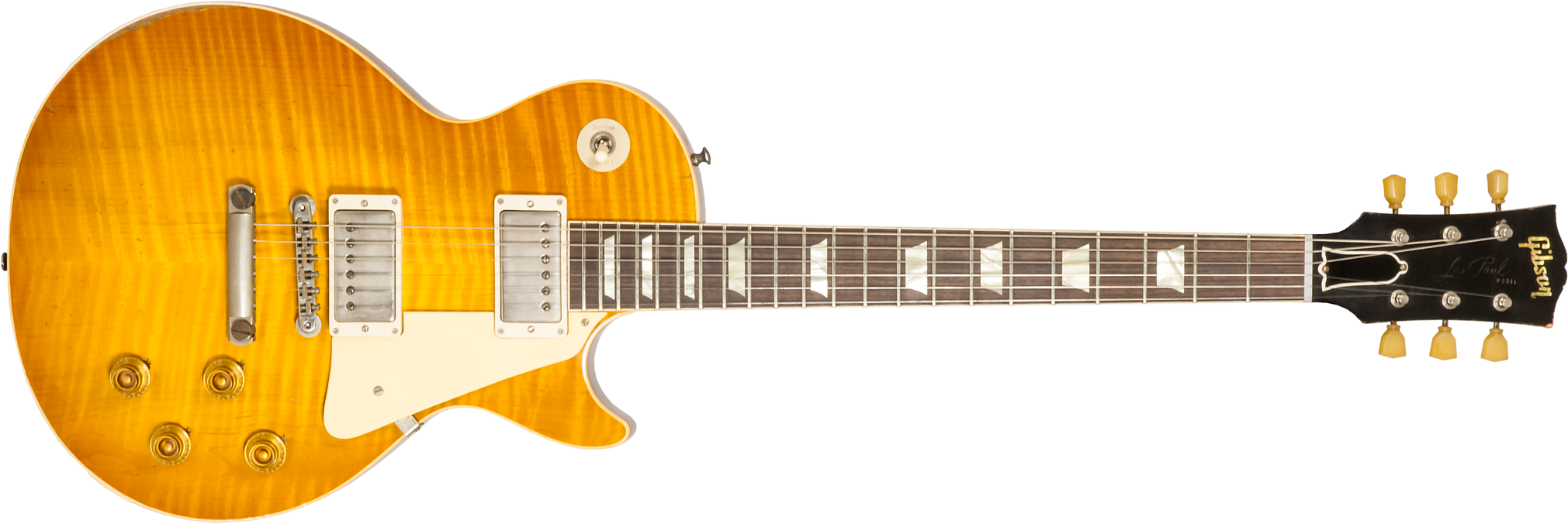 Gibson Custom Shop M2m Les Paul Standard 1959 Reissue 2h Ht Rw #932980 - Murphy Lab Heavy Aged Dirty Lemon Fade - Guitare Électrique Single Cut - Main