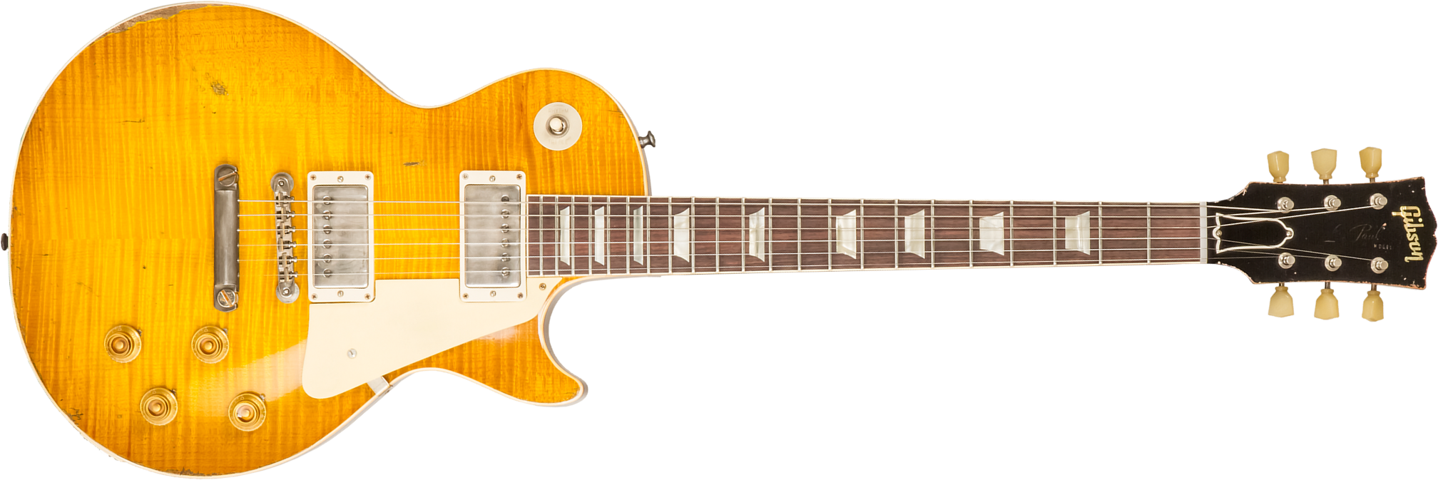 Gibson Custom Shop M2m Les Paul Standard 1959 Reissue 2h Ht Rw #94548 - Murphy Lab Ultra Heavy Aged Lemon Burst - Guitare Électrique Single Cut - Main