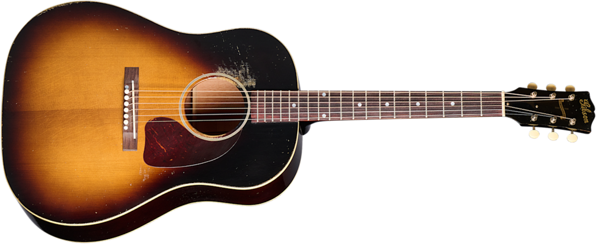 Gibson Custom Shop Murphy Lab J45 1942 Banner Dreadnought Shsc Epicea Acajou Rw - Heavy Aged Vintage Sunburst - Guitare Folk - Main picture