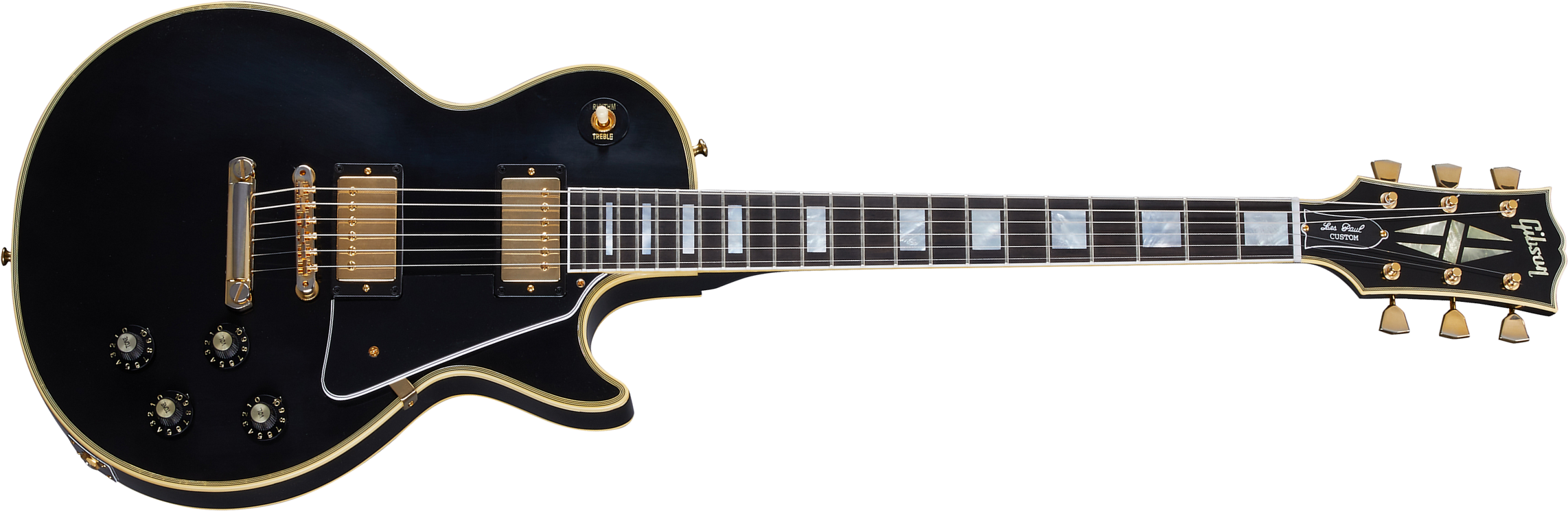 Gibson Custom Shop Murphy Lab Les Paul Custom 1968 Reissue 2h Ht Eb - Ultra Light Aged Ebony - Guitare Électrique Single Cut - Main picture