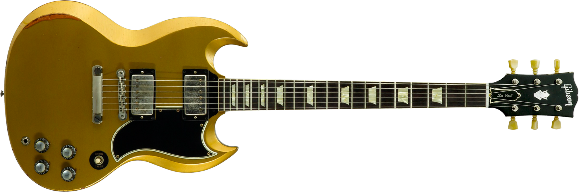Gibson Custom Shop Sg Standard 1961 Reissue 2h Ht Rw #500881 - Murphy Lab Ultra Heavy Aged Double Gold - Guitare Électrique Double Cut - Main picture