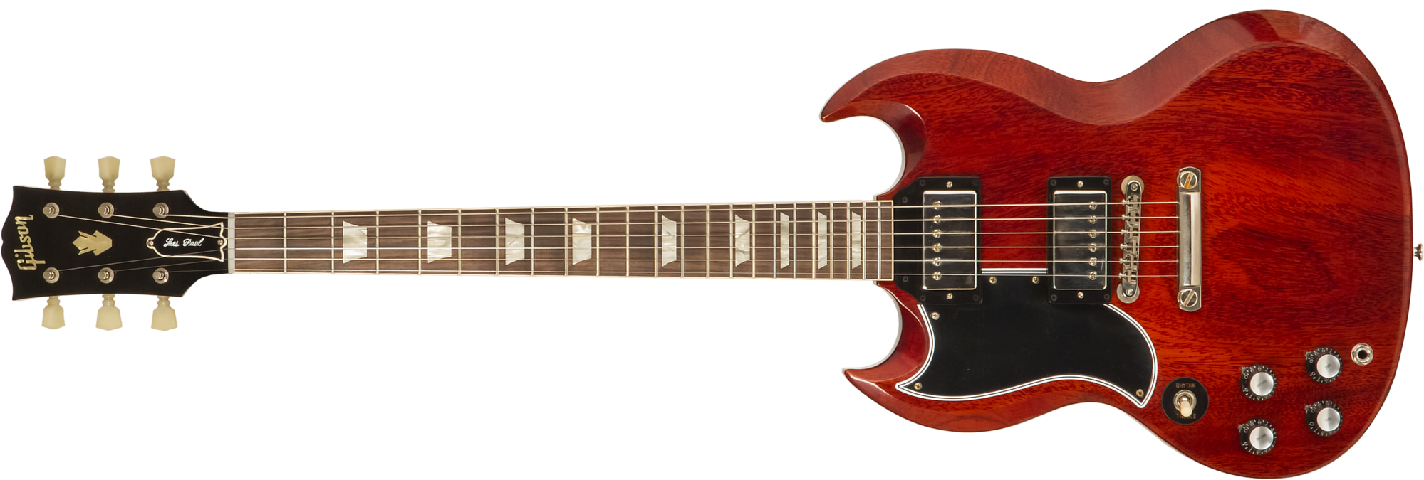 Gibson Custom Shop Sg Standard 1961 Stop Bar Reissue Lh Gaucher 2019 2h Ht Rw #400261 - Vos Cherry Red - Guitare Électrique Double Cut - Main picture