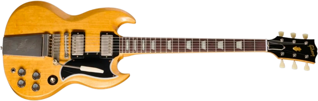 Gibson Custom Shop Sg Standard Reissue 1964 Korina Le Ltd 2h Trem Eb - Vos Antique Natural - Guitare Électrique Double Cut - Main picture