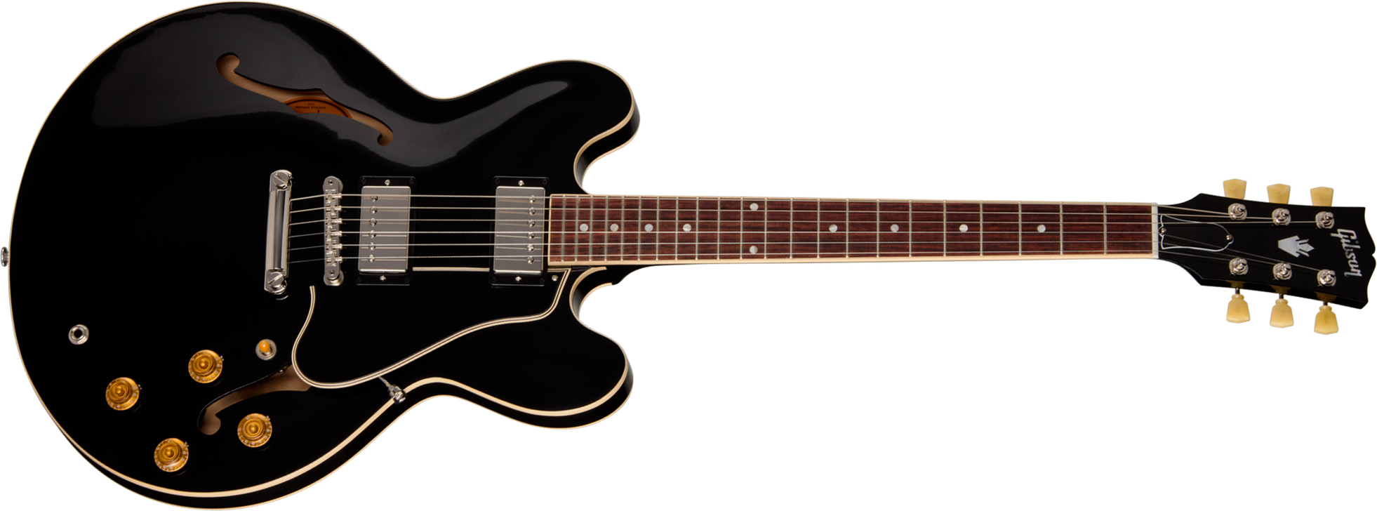 Gibson Es335 50s Usa 2h Ht Rw - Ebony - Guitare Électrique 1/2 Caisse - Main picture