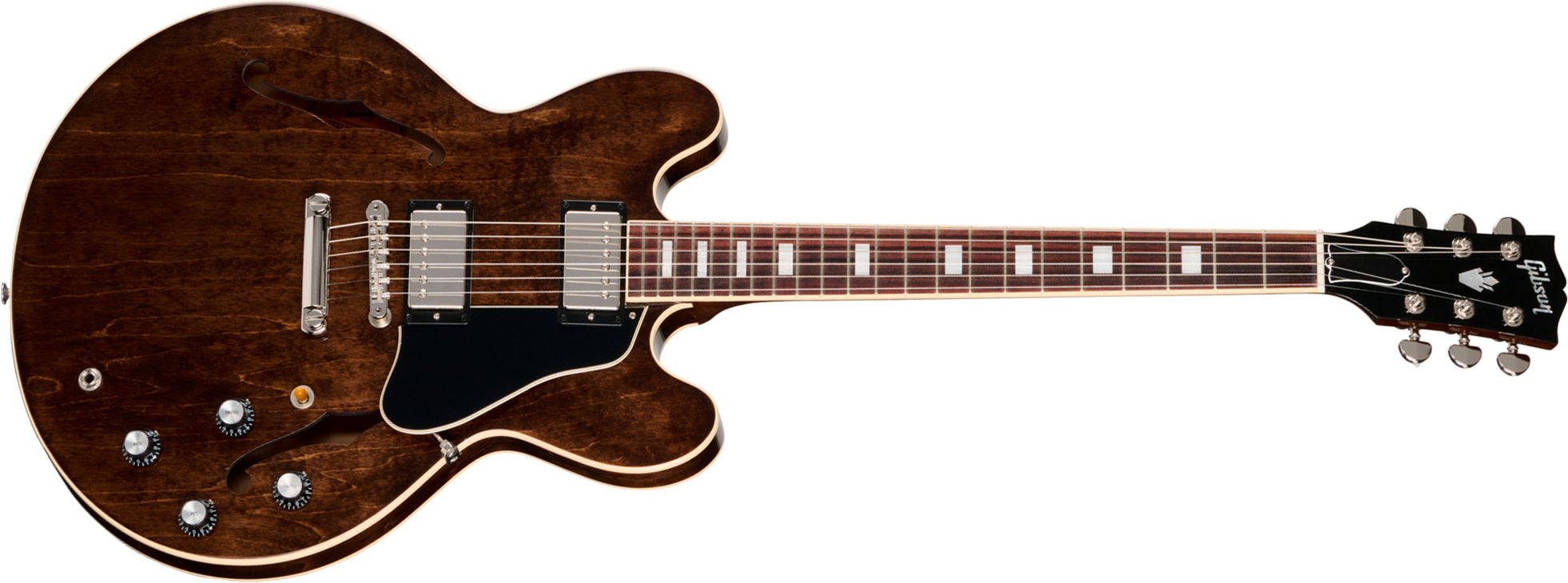 Gibson Es335 60s Usa 2h Ht Rw - Dark Walnut - Guitare Électrique 1/2 Caisse - Main picture