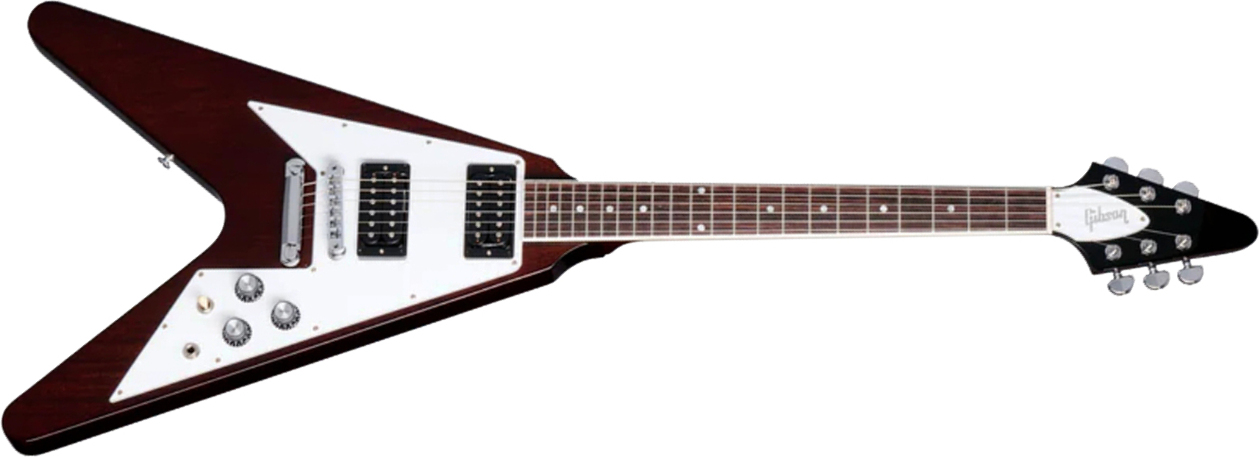 Gibson Flying V 70s Original 2h Ht Rw - Dark Walnut - Guitare Électrique MÉtal - Main picture