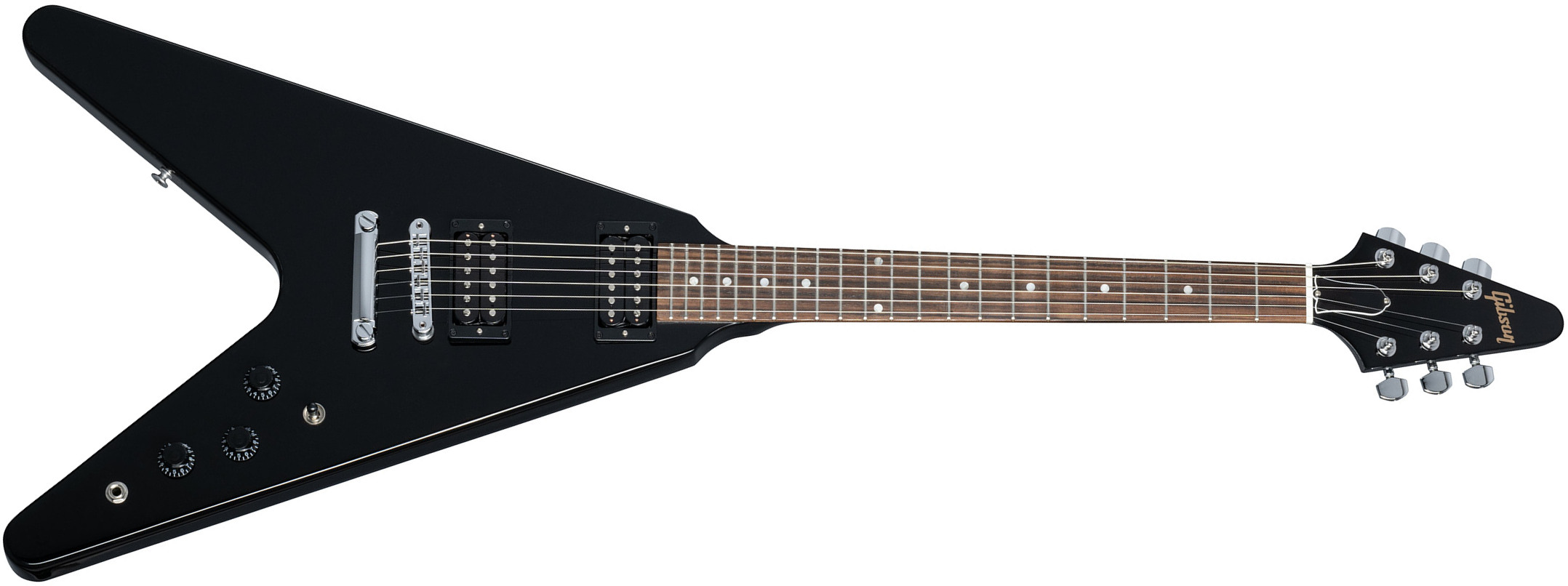 Gibson Flying V 80s 2h Ht Rw - Ebony - Guitare Électrique MÉtal - Main picture