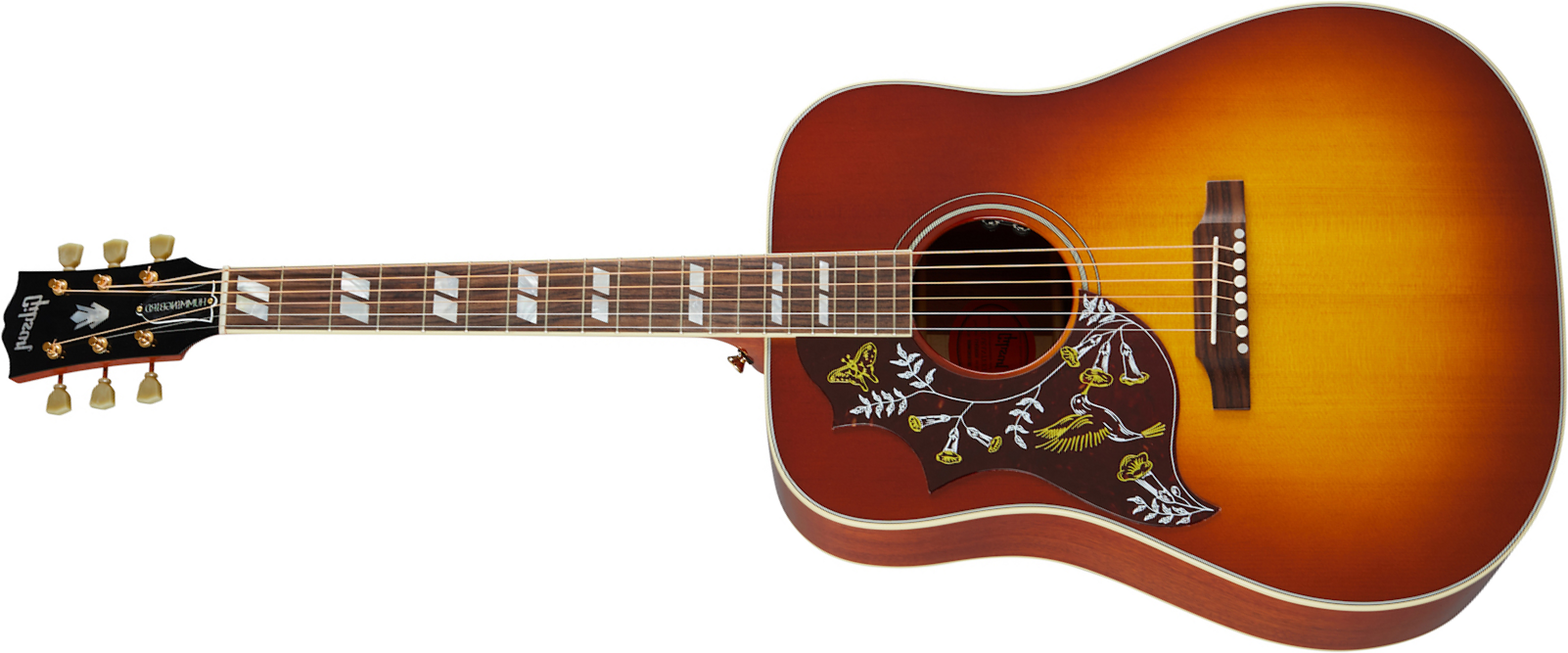 Gibson Hummingbird Lh Original 2020 Dreadnought Gaucher Epicea Acajou Rw - Heritage Cherry Sunburst - Guitare Electro Acoustique - Main picture