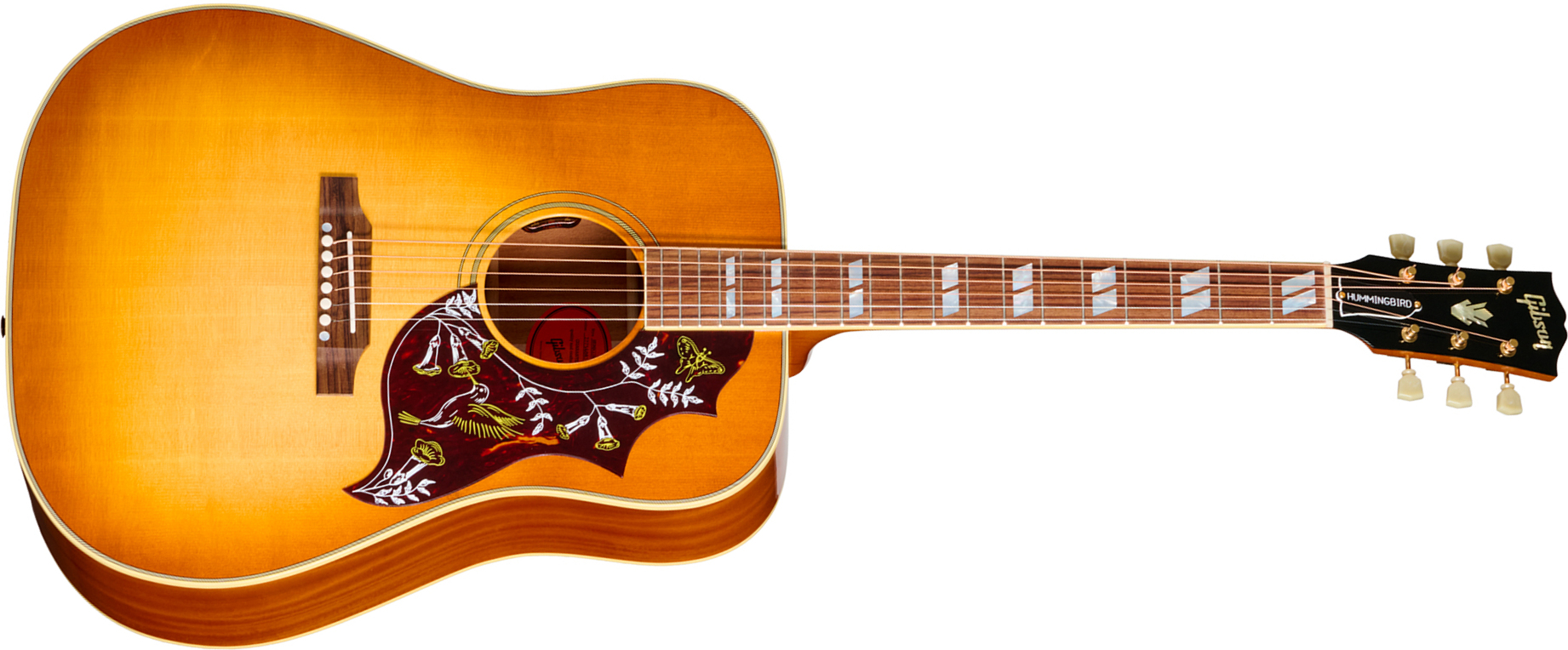 Gibson Hummingbird Original (baggs Hifi Dna) Dreadnought Epicea Acajou Rw - Heritage Cherry Sunburst - Guitare Folk - Main picture