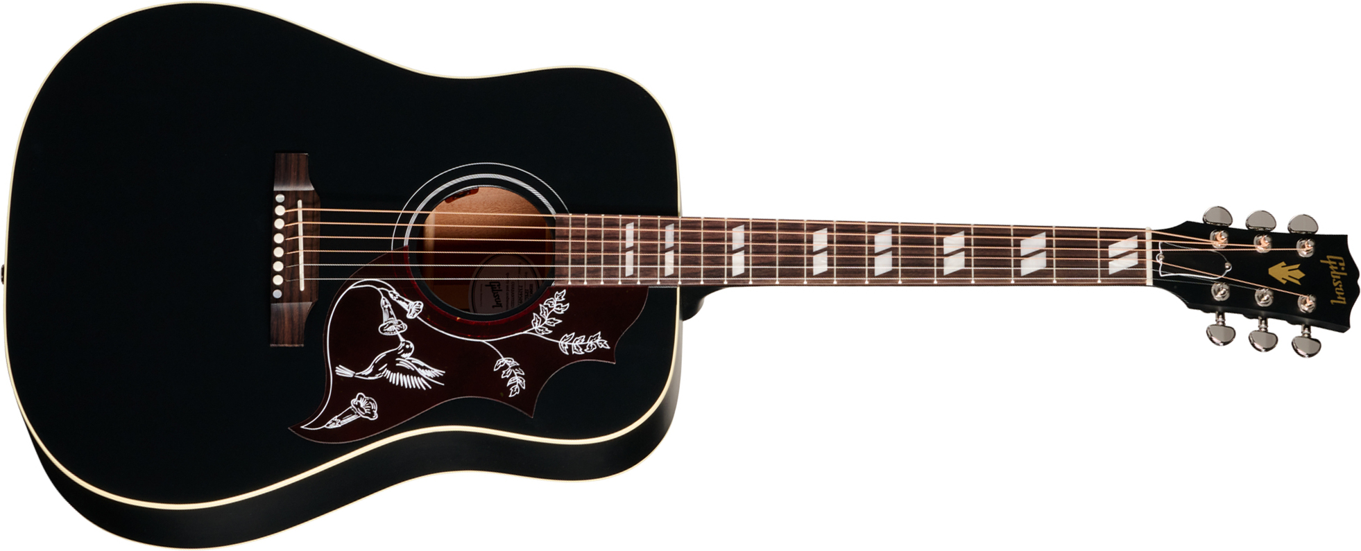 Gibson Hummingbird Special Modern Dreadnought Cbd Epicea Acajou Rw - Satin Ebony - Guitare Folk - Main picture