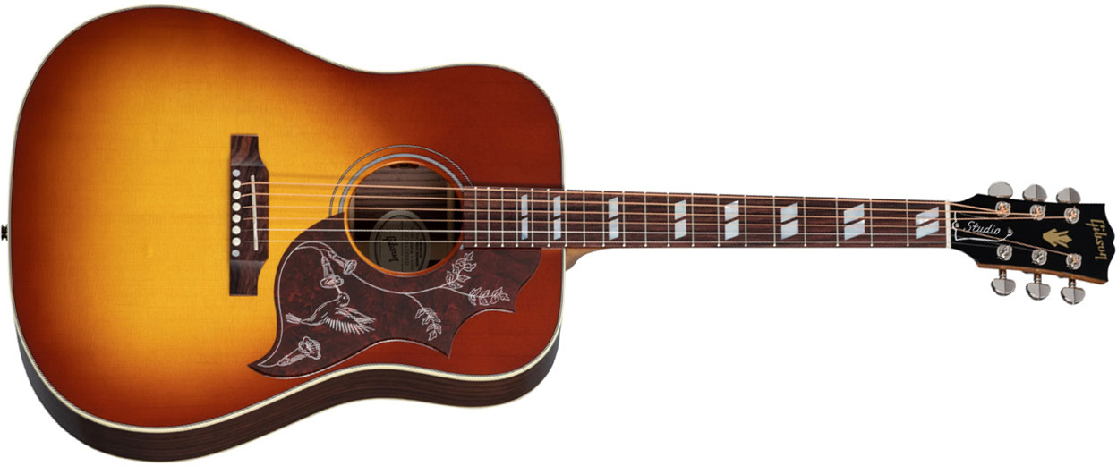 Gibson Hummingbird Studio Rosewood Modern 2023 Dreadnought Epicea Palissandre Rw - Rosewood Burst - Guitare Electro Acoustique - Main picture
