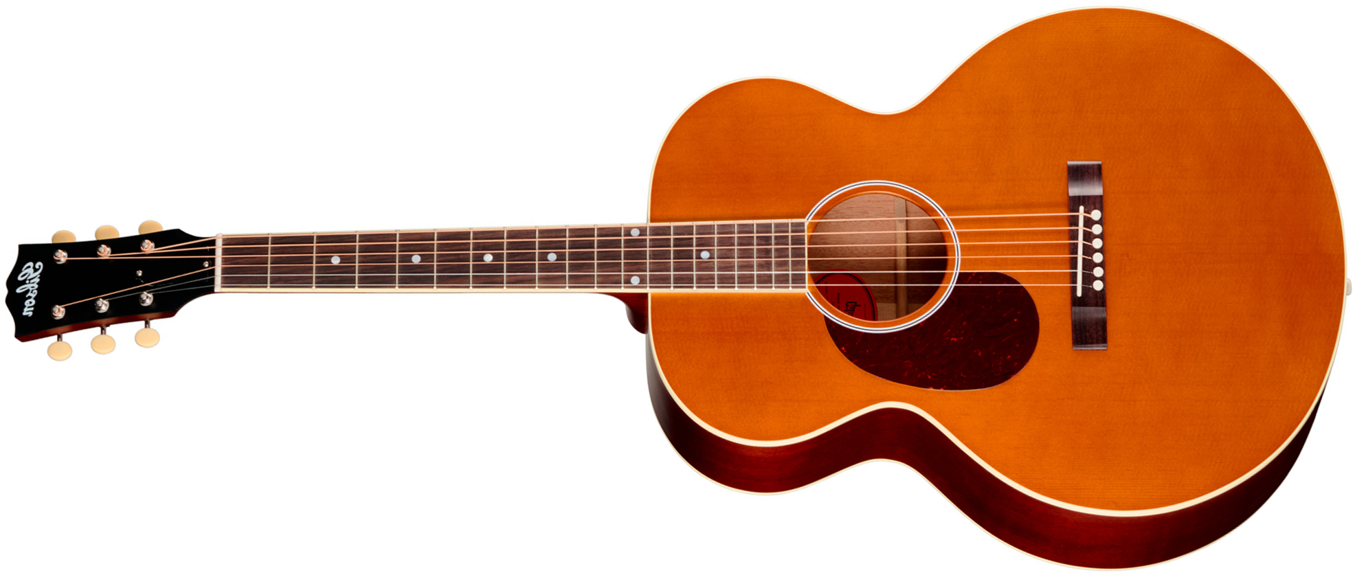 Gibson J185 Century 12-fret Lh Jumbo Shsc Gaucher Epicea Acajou Rw - Vintage Amber Satin - Guitare Folk - Main picture