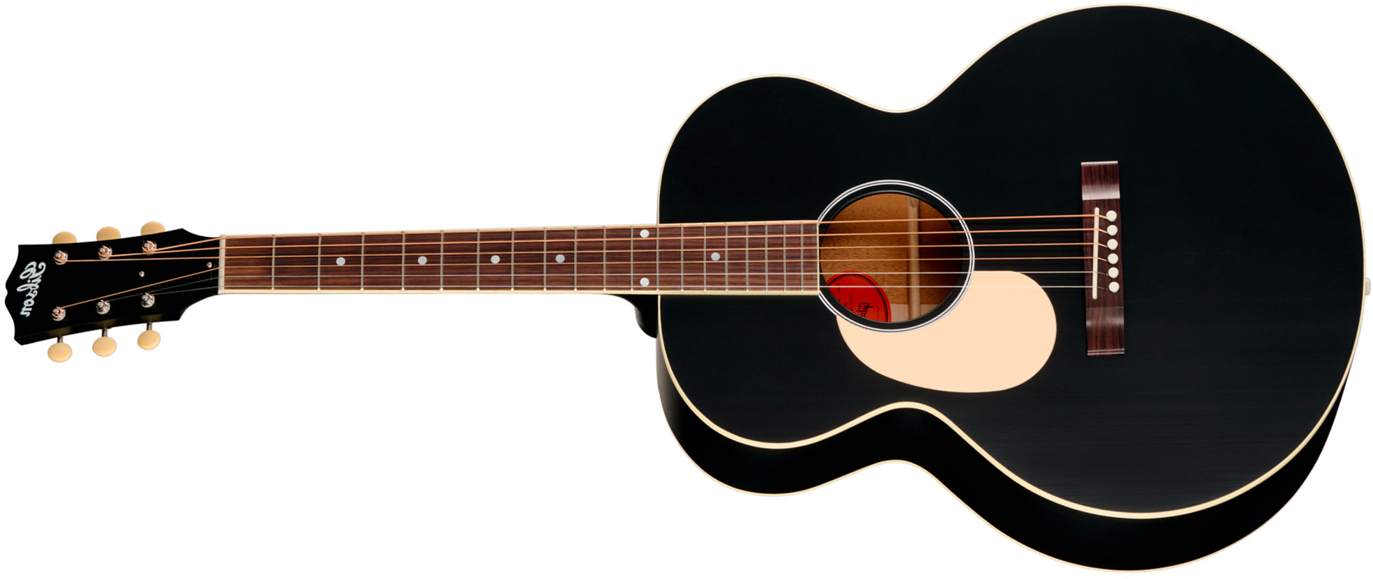 Gibson J185 Century 12-fret Lh Jumbo Shsc Gaucher Epicea Acajou Rw - Ebony Satin - Guitare Folk - Main picture
